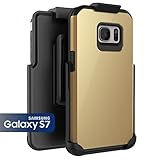 Samsung Galaxy S7, Encased® ToughSHIELD Slim Hybrid Case & Belt Clip Holster (Lifetime Guarantee) (Royal Gold)