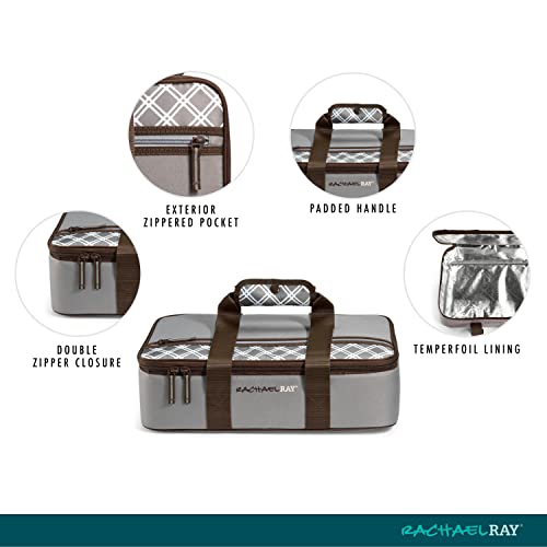 Rachael Ray Insulated Casserole Carrier with Dish Storage, Hot Cold