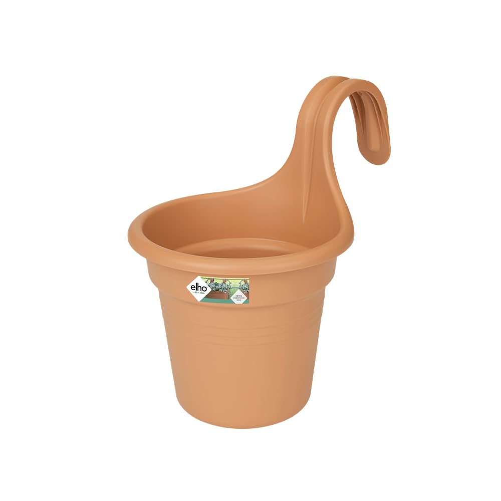 elho Green Basics Easy Hanger S 26 - Planter for Balcony & Outdoor - Ø 26.5 x H 25.5 cm - Brown/Mild Terra