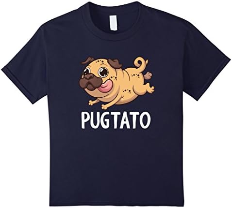 Kids Pugtato Pug Shirt Potato Tee Cute Funny Dog Animal 12 Navy