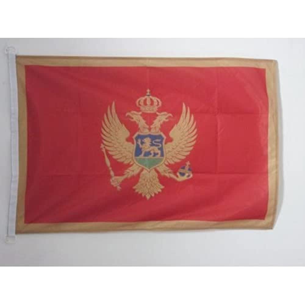 AZ FLAG - Montenegro Flag - 2x3 Ft - For Outdoor - Montenegrin Banner Knitted Polyester with Two Plastic Rings - Fade Resistant - Vivid Colors - 2' x 3' Feet - 90x60 Cm