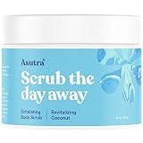 ASUTRA Dead Sea Salt Body Scrub Exfoliator (Revitalizing Coconut), 12 oz | Ultra Hydrating, Gentle, Moisturizing | All Natural & Organic Jojoba, Sweet Almond, Argan Oils