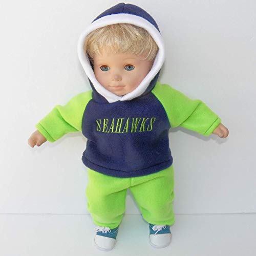 Cabbage Patch Doll Clothes Fits 14" Boy Preemie Includes One Handmade Seattle Football Fan Outfit - NO DOLL