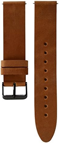 Brown Minimalist Design Handmade Crazy Horse Leather Premium Quality 20mm Watch Band - Brown Strap/Black Buckle