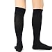 TeeHee Cotton Fashion Compression Socks - Comfort, Soft, Relieve Leg Fatigue Knee High, Geo-Black, Large