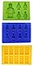 Jollylife Yellow Building Brick & Blue & Green Multi-size Minifigure Silicone Ice Tray Candy Mold Set (Blue/Green/Yellow, 1)