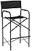 Impact Canopy Tall Folding Director's Chair, Heavy Duty, Set of 2 Chairs, Black