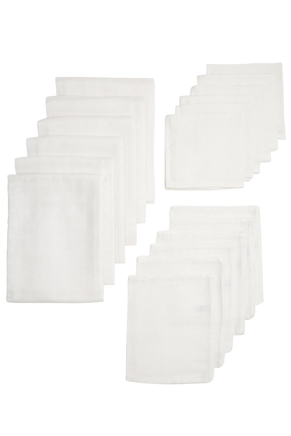 Meyco 458000 Starter Set 18 Pieces Muslin Muslin Muslin Hydrophilic 6 x Nappies 6 x Burp Cloths 6 x Wash Mitt 100% Cotton White