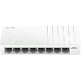 Cudy 8 Port Gigabit Unmanaged Ethernet Switch, USB-C Powered, GS108U | 8x GbE RJ45, Type-C powered via laptop/TV/power bank, 16 Gbps capacity, 170m Cat5e reach, white design, silent