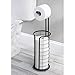 mDesign Modern Metal Freestanding Toilet Paper Roll Holder Stand and Dispenser with Storage for 3 Rolls of Reserve Toilet Tissue - for Bathroom Storage Organizing - Holds Mega Rolls - Matte Black