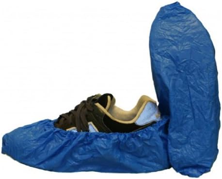 Storm Stripes Polyethylene Disposable CPE Shoe Covers, 055 mm Blue, Embossed - 300 Pieces
