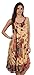 Sakkas 217 Tie Dye Butterfly Tank Sheath Caftan Mid Length Cotton Dress - Beige/One Size
