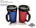 GAMA Electronics 2 ThermoServ Foam Insulated Coffee Mug 20 oz w/Lids (1) Blue & (1) Red