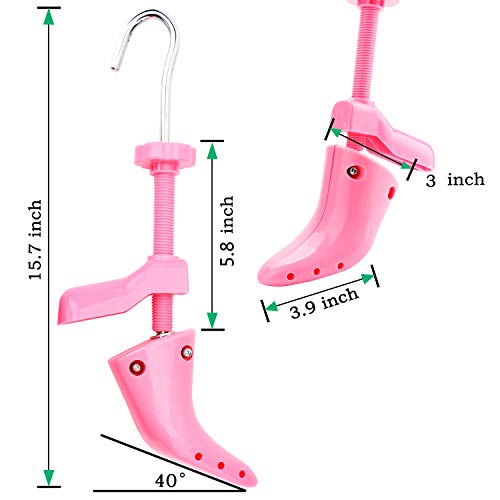 Minerva Shoe Stretcher for Women High Heel Shoes, Tough Plastic Shoe Trees for Women Shoes Width and Length - 2 Way Adjustable Shoe Shaper (Women's Size 5-9) - Thumbnail 3