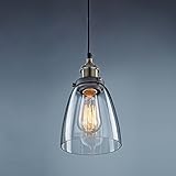 CLAXY Ecopower Industrial Edison Mini Glass 1-Light Pendant Hanging Lamp Fixture ()