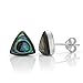 925 Sterling Silver Tiny Green Abalone Shell Triangle 9 mm Post Stud Earrings