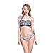 Polovi Women's Brazilian Vintage Swimwear Bandeau Push Up Bra Bikini Black