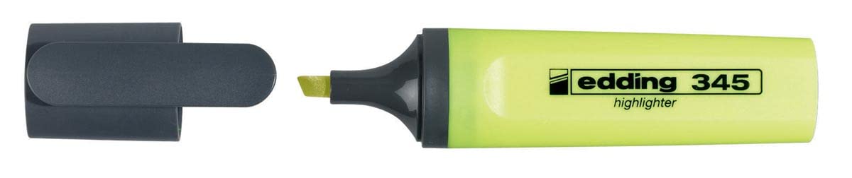 edding 345 highlighter - yellow - 10 highlighters - chisel nib 2-5 mm - ideal for bright markings and highlighting text passages and notes