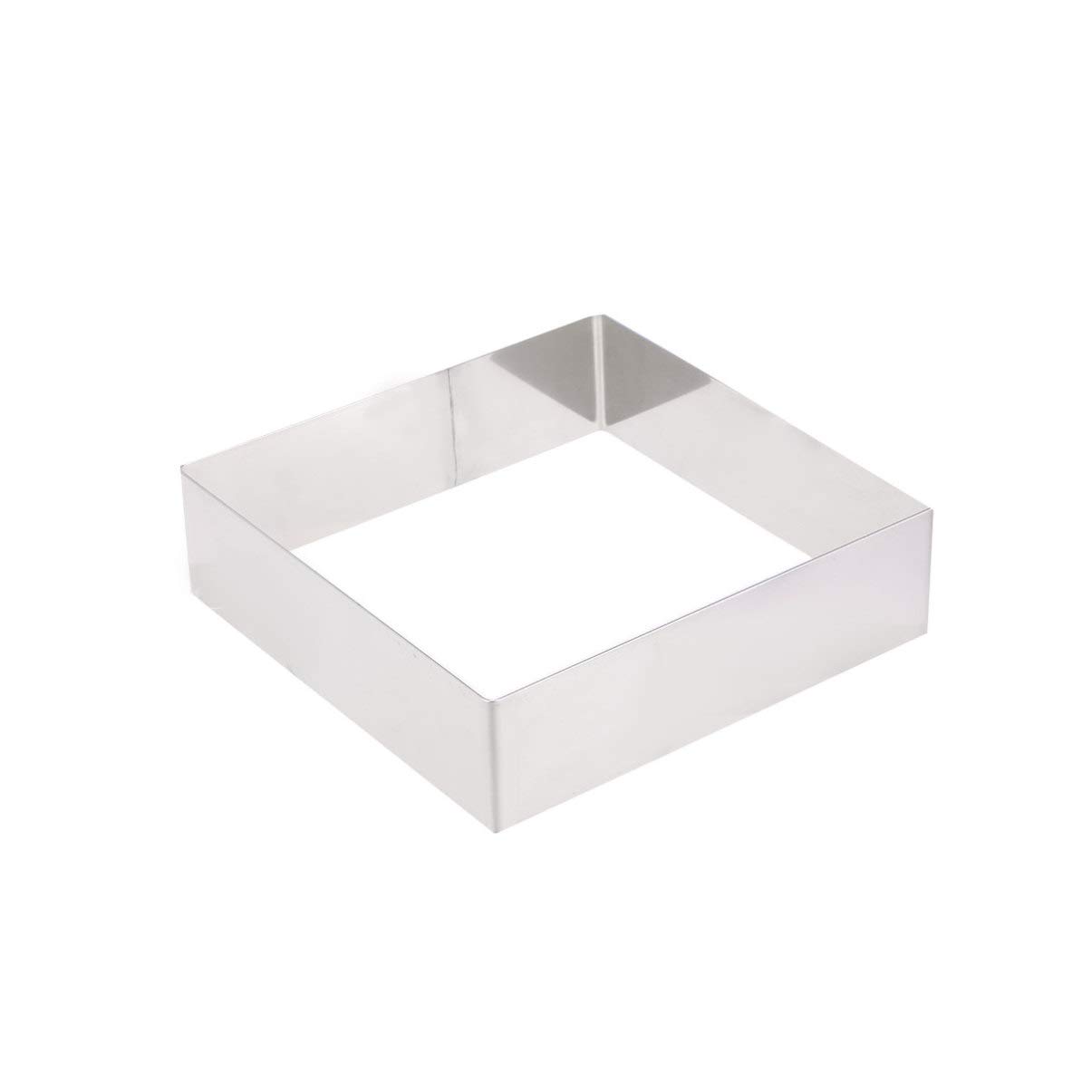 Lurrose Cookie Mould Mousse Pastry Ring Stainless Steel Square Mousse Mold Cake Mold Cake Ring Eggs Dessert Ring Baking Tool for Birthday Cake Party Dessert (10 Inch) Square Cake Ring Oval Ring