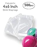 500pcs Set 4''x 6'' | Polyolefin Heat Shrink Wrap Bags | nontoxic/odorless | Perfect Bath Bomb Shrink wrap or soap Packaging| Wrapping, Bottle Sealer, Arts and Crafts, homemaking or Other Small Items