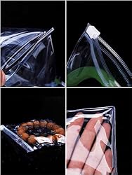 100 Self Seal PVC Pack Zipper Lock Bags,Clear