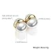 Molike Fashion Magnetic Circle Stud Pearl Earrings Non Piercings Clip 10mm for Women (Golden-Tone)
