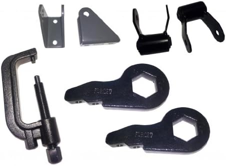 2" Adjustable Torsion Leveling Lift FORGED Keys Chevrolet Silverado 1500HD / 2500HD / 3500HD AND Installation Tool AND Shock Extenders AND 1.75" Rear Shackles