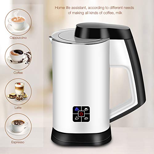 CUSIBOX Milk Frother, Electric Foam Machine, Automatic Hot and Cold Milk Steamer for Coffee, Cappuccino and Macchiato (White), stylish and easy to operate, MF003 - Thumbnail 6