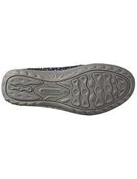 Skechers Reggae mocasines planos para mujer de tejido de mimbre sólido con doble aguja (sauces)