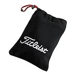 Titleist Fleece Valuables Pouch Black/White/Red Travel Drawstring Bag