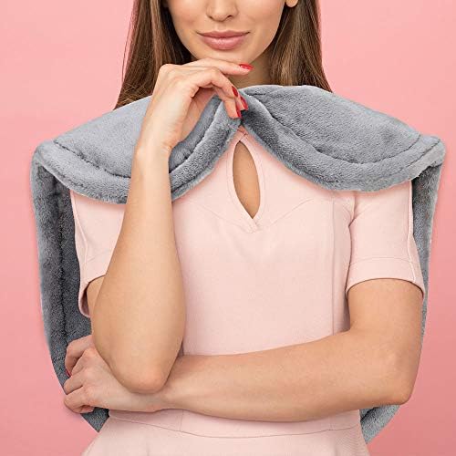 Heating Pad for Back Pain with Strap Auto Shut-Off, Button-up Electric Heating Wrap for Back Pain Muscle Cramps Pain Relief, Fast Heating, 6 Heat Setting Models (25" X 26", Gray)