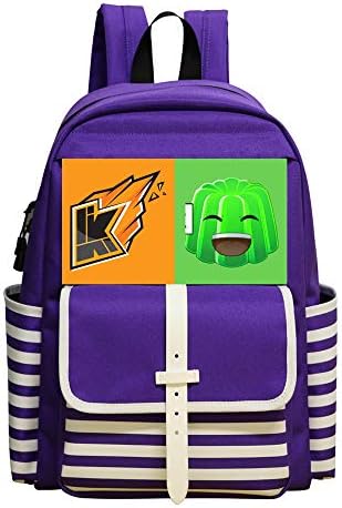 Oiguio Drawing K-webbelkop and Jelly School Backpack Bookbag Daypack Shoulder Bag Purple