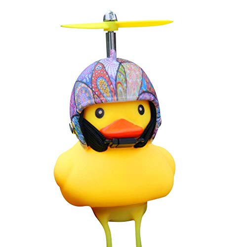 Kids Bike Horn Bicycle Lights Bell Duck Squeeze Helmet Propeller Handlebar Bell Light Horn Lamp for Toddler Children Adults