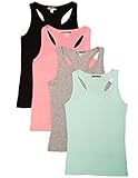 Caramel Cantina Big Girls 4 Pack Racerback Tank Tops