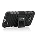 Fosmon [RUGGED] LG REALM Case - HYBO-RAGGED Heavy Duty Hybrid Protective Cover with Kickstand (Black)