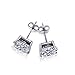925 Solid Sterling Silver, Clear Princess Cut Square CZ Cubic Zirconia Stud Earrings 1.0ct to 5.0ct