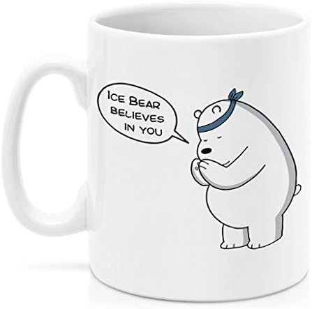 SAYOMEN - Ice Bear Believes In You - We Bare Bears Cartoon MUG 11oz Unique coffee mug, Ceramic coffee mug, Gift for Men or Women, Funny Mug, Dad Birthday Gift, Mothers Day