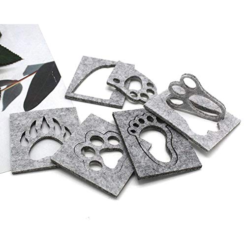 Shuohu 6Pcs Paw Footprint Geometry DIY Felt Template Needle Felting Doll Template Mold Applique Stencil 6pcs