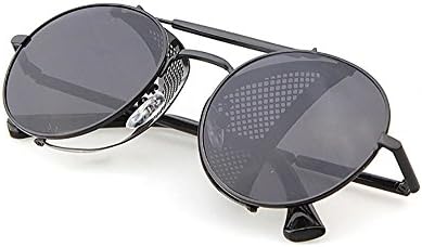 IKES Glass Vintage Punk Style Hollow Metal Round Frame Hippie UV400 Sunglasses