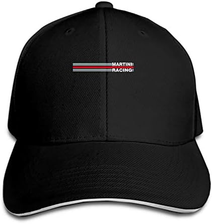Customized Unisex Martini Racing Horizontal Stripe Trucker Baseball Cap Adjustable Peaked Sandwich Hat