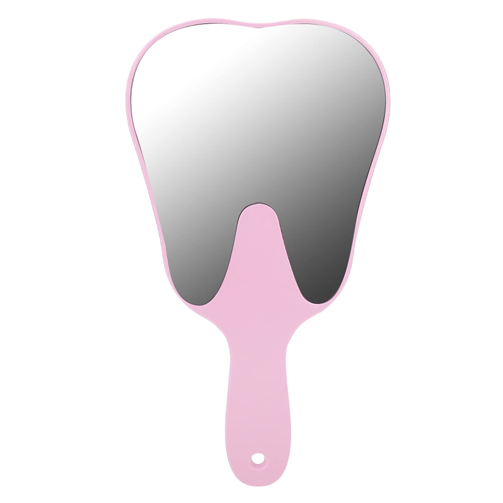 Dental Mirror, Tooth Shaped Mirror Cute Handle Dental Mirror Hand Mirror Dental Accessory(Pink)