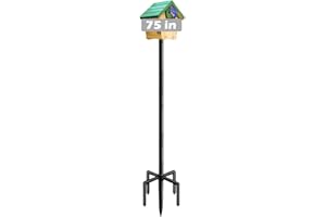 Mokeyder 75 Inch Bird House Pole Mount Kit, Adjustable Heavy Duty Bird Feeder Pole for Outdoors, Universal Mounting Post Set with 5-Prong Base, Black, 1 Pack