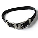 ZAFUL Women's Fashion Vintage Double Metal Buckle Designer Belt Solid Color