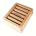 MelonBoat 2 Pack Wood Shower Soap Dish Set, Wooden Soap Saver Holder, Natural Color, Rectangle Concave