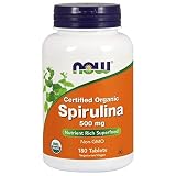 NOW Foods Organic Spirulina 500mg  Tablets, 180 Tablets