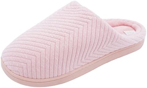 HiEase Mens and Womens Leisure Embossed Cotton Slipper Velvet Lining Couple Clog Slippers (For Women 4-5 B (M) US, Pink)
