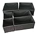 Sodynee Foldable Cloth Storage Box Closet Dresser Drawer Organizer Cube Basket Bins Containers Divider with Drawers for Underwear, Bras, Socks, Ties, Scarves, 6 Pack, Black
