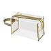 Zodaca Travel Sundry Bag, Transparent Cosmetic Bag for carrying Makeup Toiletry Compact Size, Clear/Gold