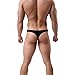 Pdbokew Mens G-String Underwear with Pouch Low Rise Bikini Thong Underwear Black M