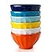 Sweese 1130 Porcelain Fluted Latte Bowls - 28 Ounce for Cereal, Soup - Set of 6, Hot Assorted Colors